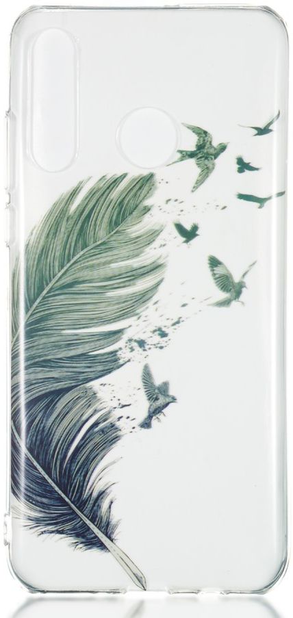 Huawei P30 Lite Transparant TPU Hoesje met Veer Print afbeelding 1