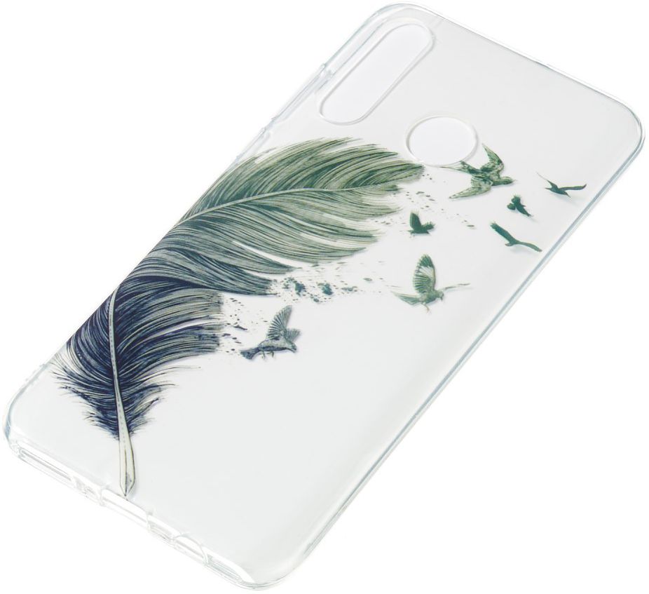 Huawei P30 Lite Transparant TPU Hoesje met Veer Print afbeelding 2