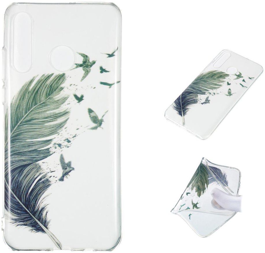 Huawei P30 Lite Transparant TPU Hoesje met Veer Print afbeelding 5