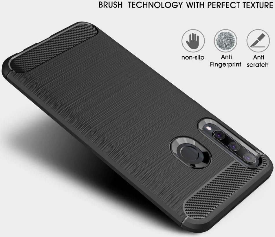 Huawei P Smart Plus (2019) Geborsteld TPU Hoesje Blauw afbeelding 6