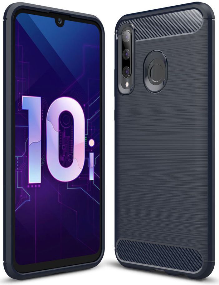 Huawei P Smart Plus (2019) Geborsteld TPU Hoesje Blauw afbeelding 1