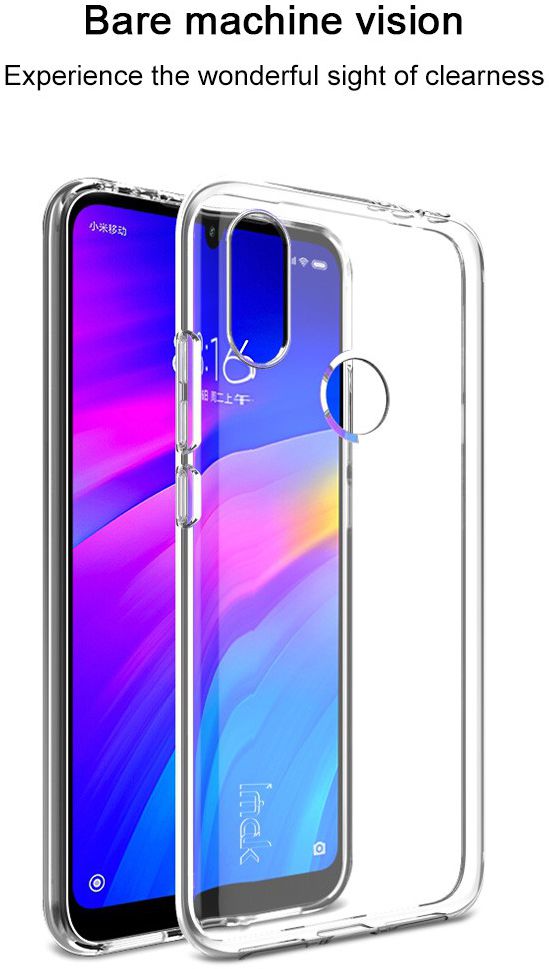 IMAK UX-5 Series Xiaomi Redmi 7 Hoesje Flexibel en Dun TPU Transparant afbeelding 4