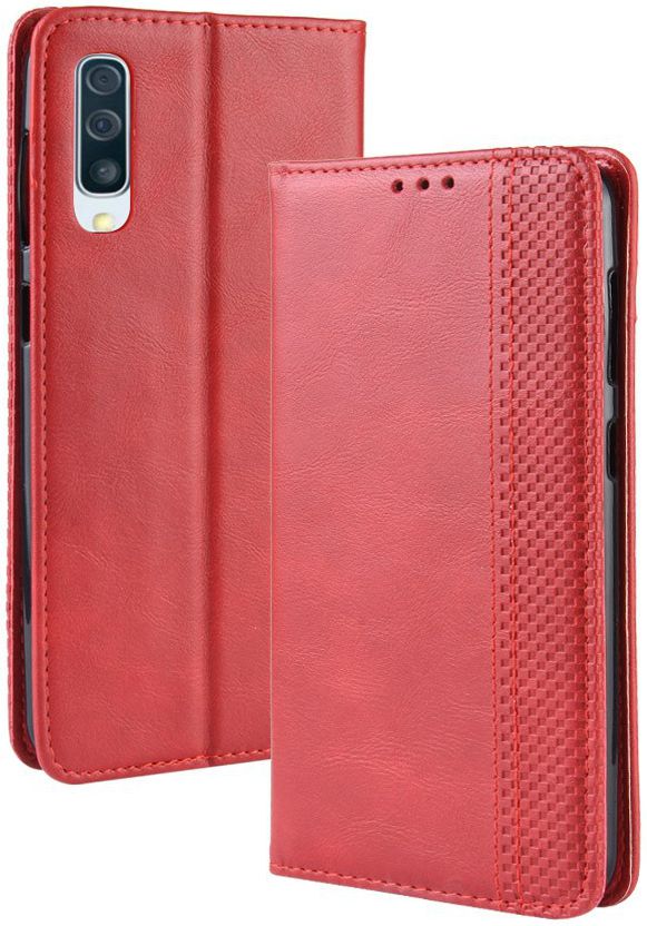 Samsung Galaxy A70 Vintage Portemonnee Hoesje Rood afbeelding 4