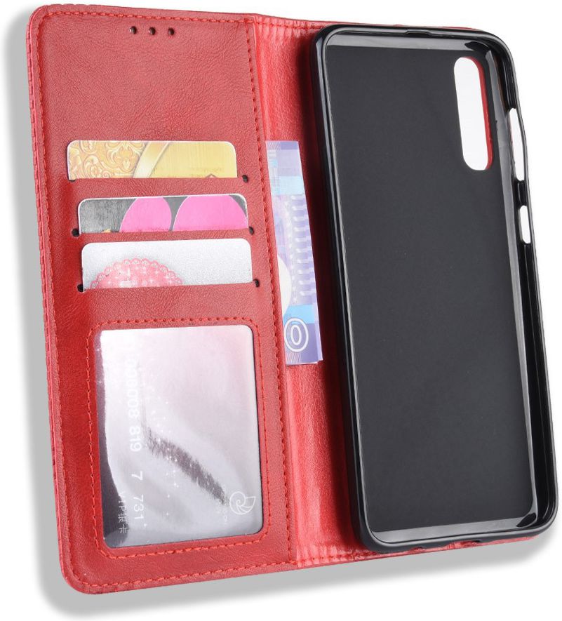 Samsung Galaxy A70 Vintage Portemonnee Hoesje Rood afbeelding 5