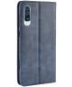 Samsung Galaxy A70 Vintage Portemonnee Hoesje Blauw