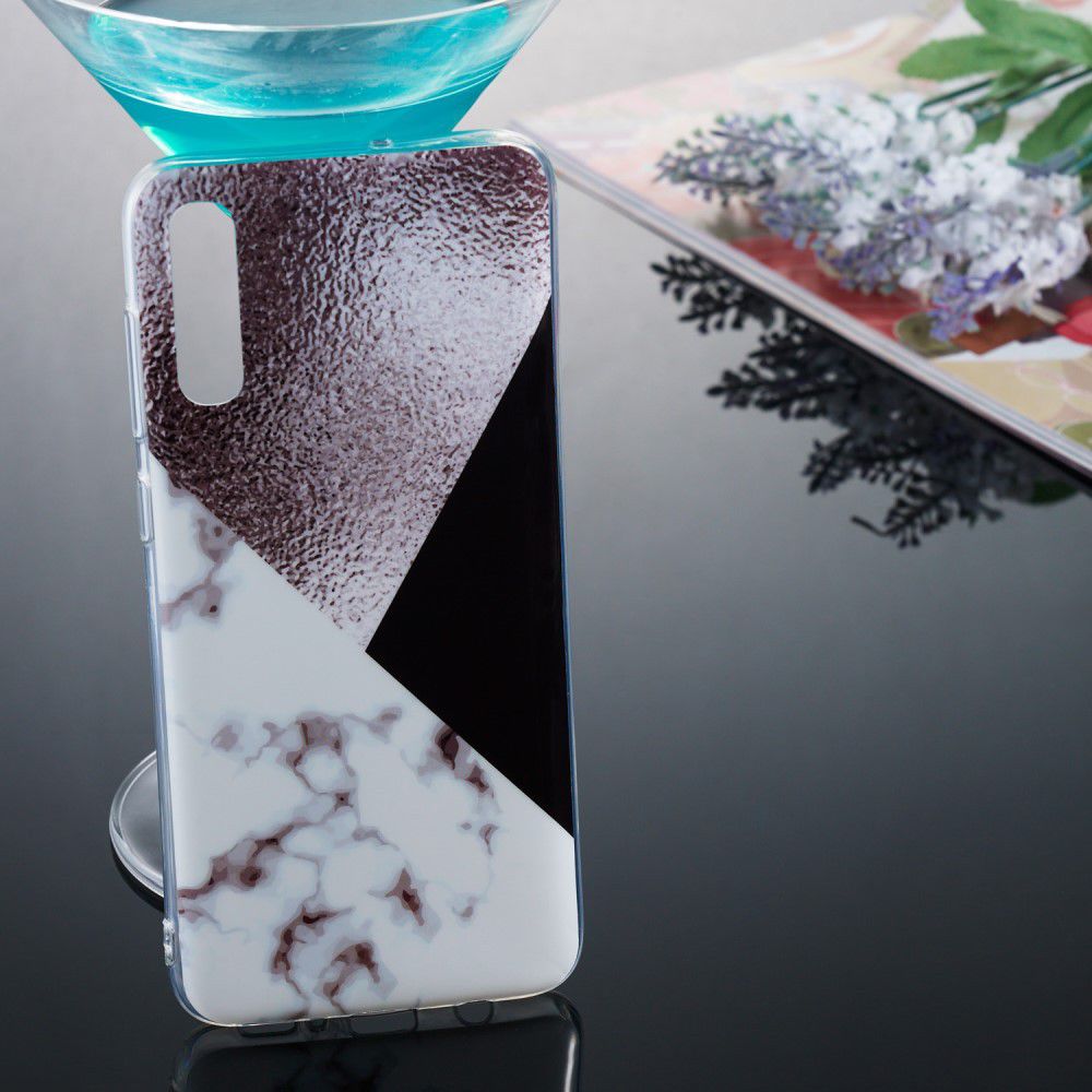 Samsung Galaxy A70 TPU Hoesje met Marmer Opdruk Bruin afbeelding 4