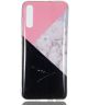 Samsung Galaxy A70 TPU Back Cover met Marmer Print Roze Zwart