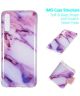 Samsung Galaxy A70 TPU Back Cover met Marmer Print Roze Paars
