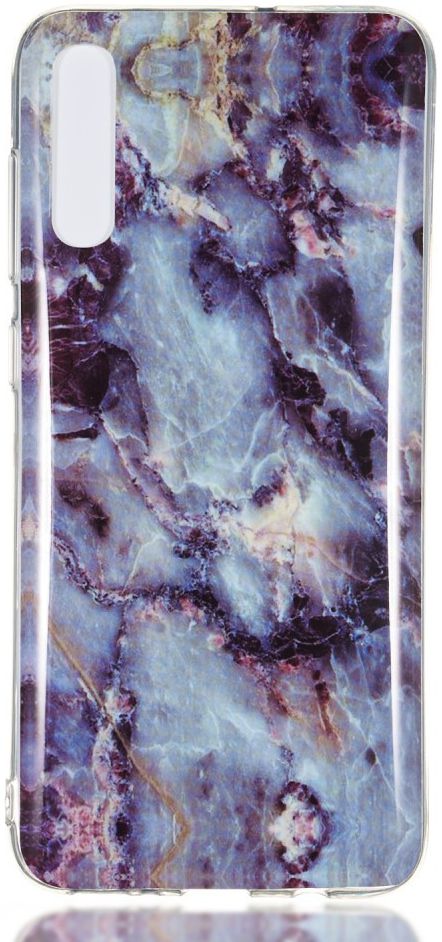 Samsung Galaxy A70 TPU Back Cover met Marmer Print Blauw Paars afbeelding 1