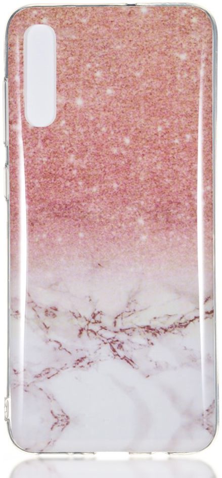 Samsung Galaxy A70 TPU Back Cover met Marmer Print Roze afbeelding 1