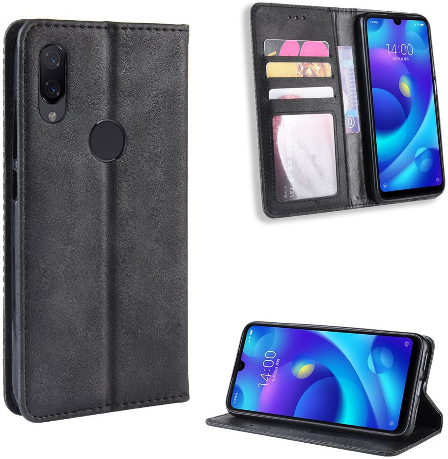 Xiaomi Redmi 7 Vintage Portemonnee Hoesje Zwart afbeelding 3