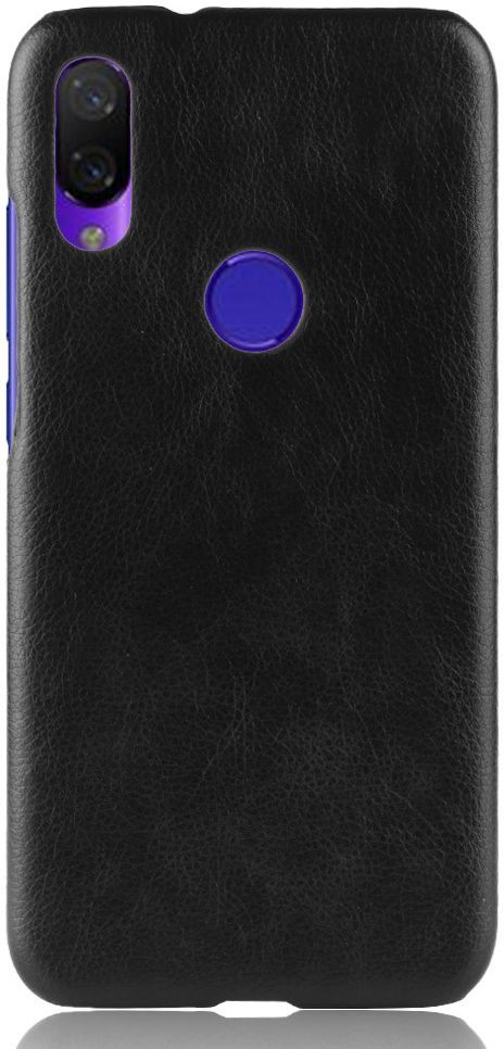 Xiaomi Redmi 7 Hoesje met Kunstleer Coating Zwart afbeelding 1