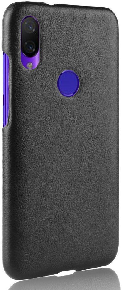 Xiaomi Redmi 7 Hoesje met Kunstleer Coating Zwart afbeelding 2