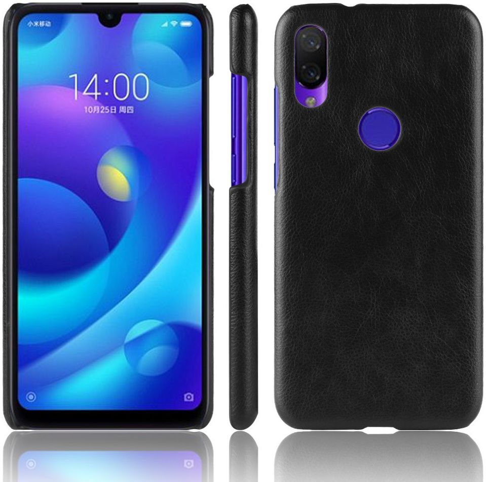 Xiaomi Redmi 7 Hoesje met Kunstleer Coating Zwart afbeelding 4