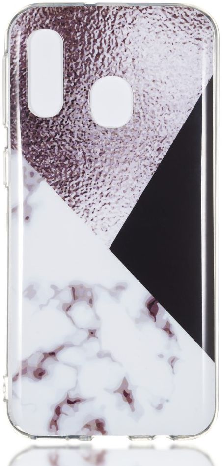 Samsung Galaxy A40 TPU Hoesje met Marmer Opdruk Bruin afbeelding 1