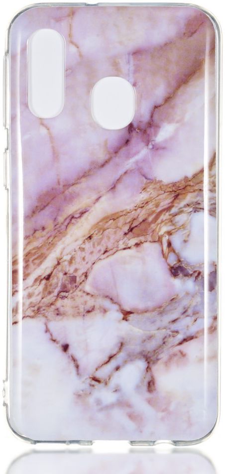 Samsung Galaxy A40 TPU Back Cover met Marmer Print Roze Goud afbeelding 1