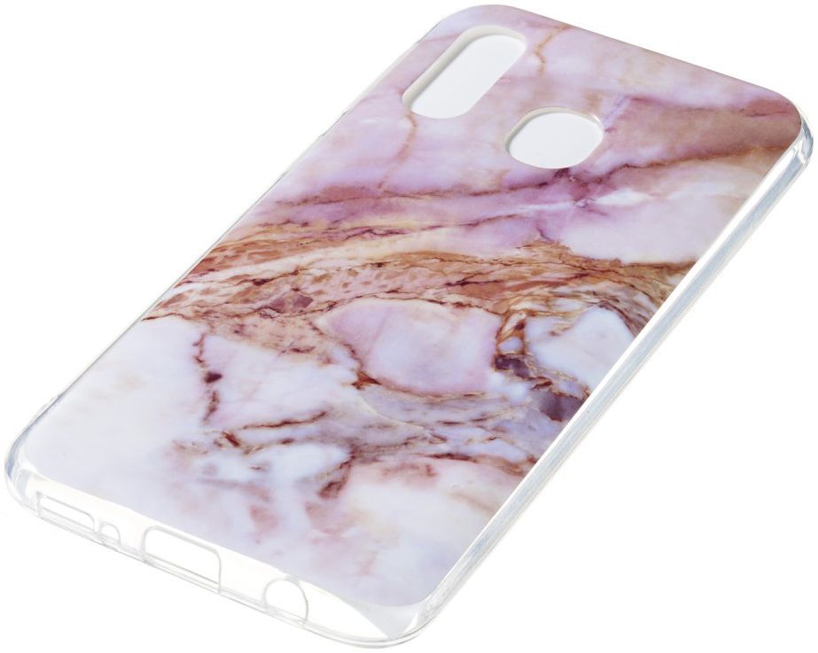 Samsung Galaxy A40 TPU Back Cover met Marmer Print Roze Goud afbeelding 2