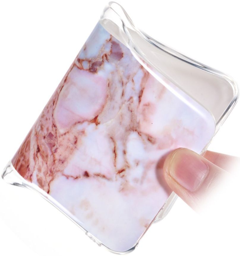 Samsung Galaxy A40 TPU Back Cover met Marmer Print Roze Goud afbeelding 3
