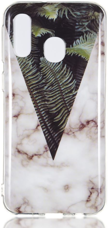 Samsung Galaxy A40 TPU Back Cover met Marmer Print Bladeren afbeelding 1
