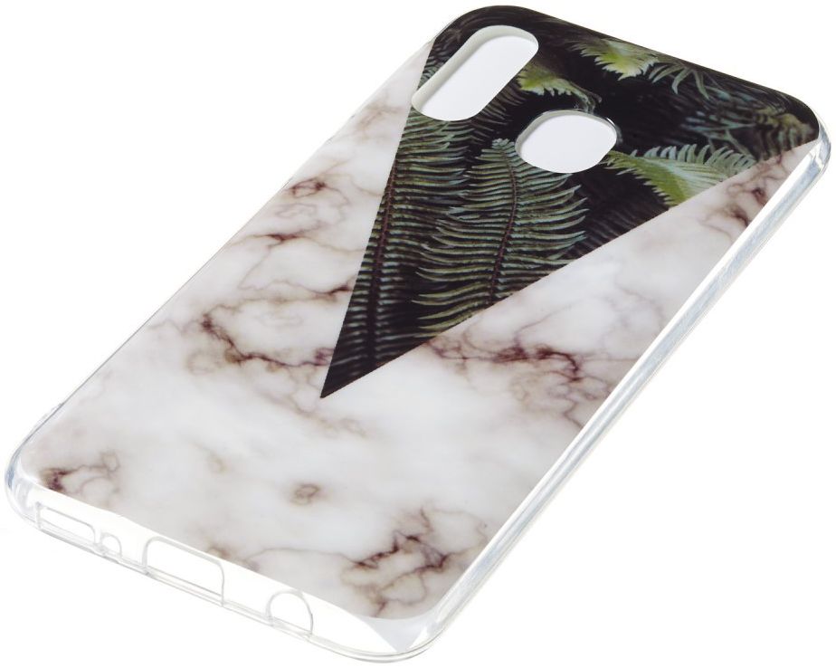 Samsung Galaxy A40 TPU Back Cover met Marmer Print Bladeren afbeelding 2