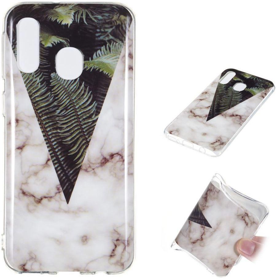 Samsung Galaxy A40 TPU Back Cover met Marmer Print Bladeren afbeelding 5