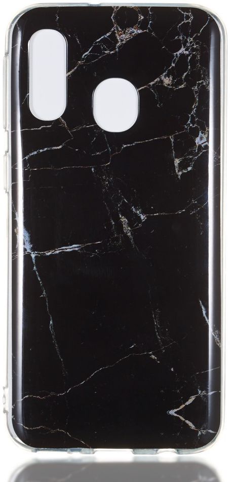 Samsung Galaxy A40 TPU Back Cover met Marmer Print Zwart afbeelding 1
