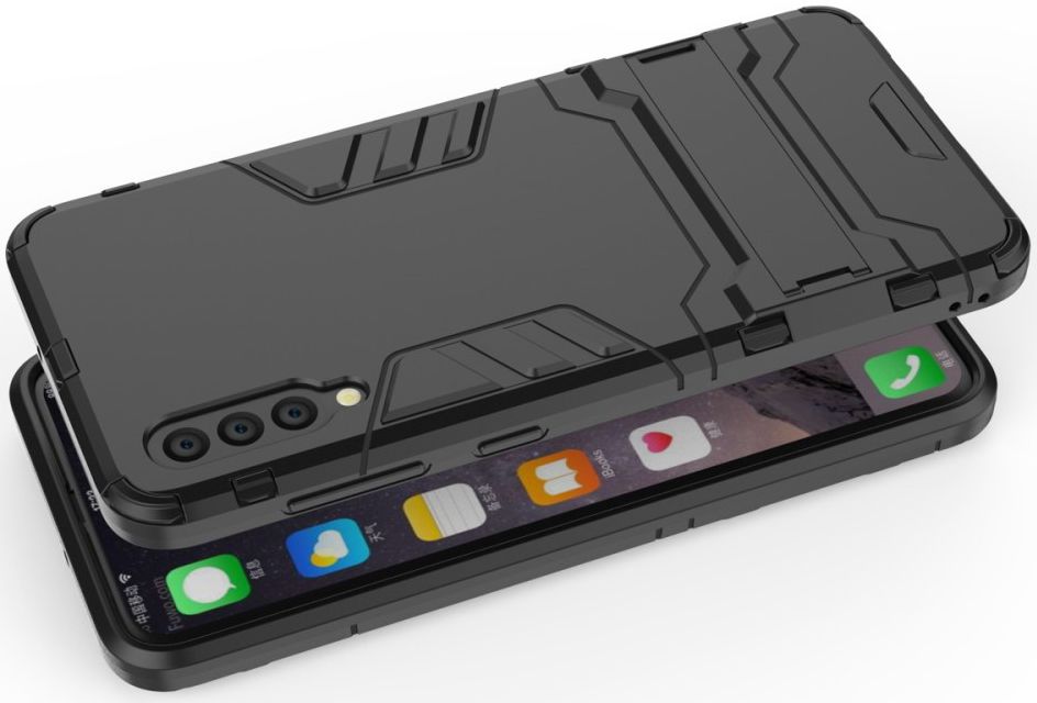Samsung Galaxy A50 Shock Proof Back Cover Hoesje Hybride Stand Zwart afbeelding 6