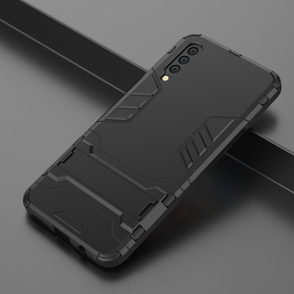 Samsung Galaxy A50 Shock Proof Back Cover Hoesje Hybride Stand Zwart afbeelding 8