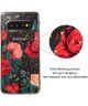 Samsung Galaxy S10 Plus Gold-stamping TPU Hoesje Rode Rozen