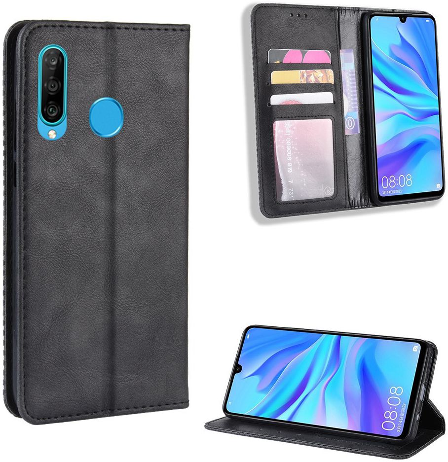 Huawei P Smart Plus 2019 Vintage Portemonnee Hoesje Zwart afbeelding 8