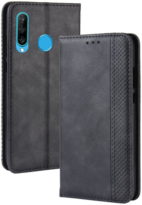 Huawei P Smart Plus 2019 Vintage Portemonnee Hoesje Zwart afbeelding 9