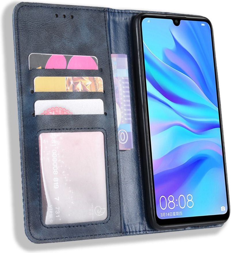 Huawei P Smart Plus 2019 Vintage Portemonnee Hoesje Blauw afbeelding 1