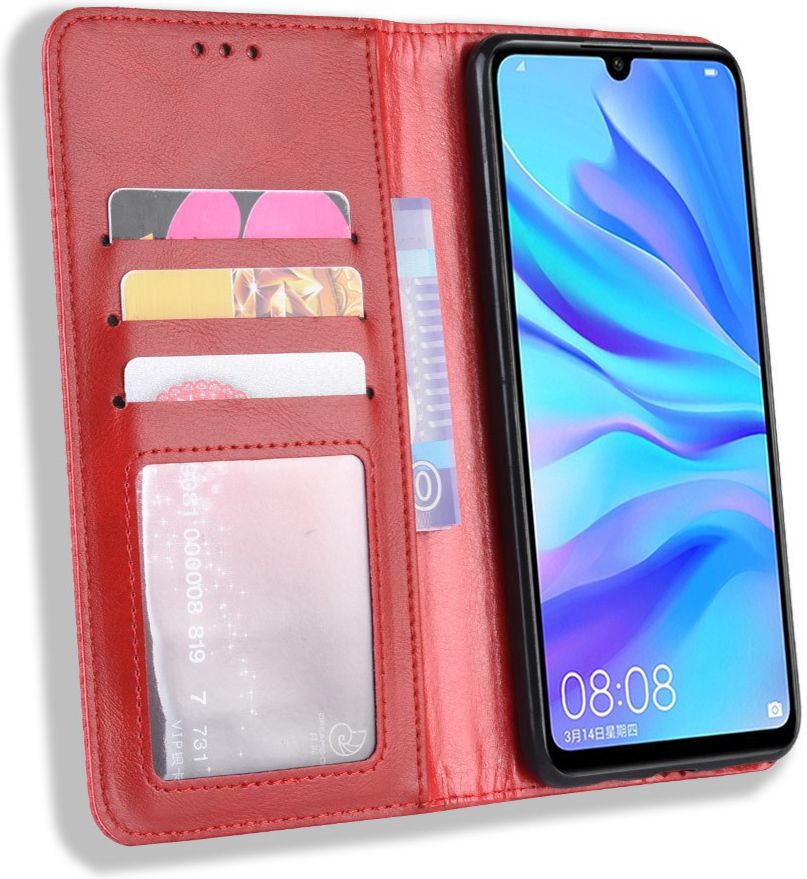 Huawei P Smart Plus 2019 Vintage Portemonnee Hoesje Rood afbeelding 1