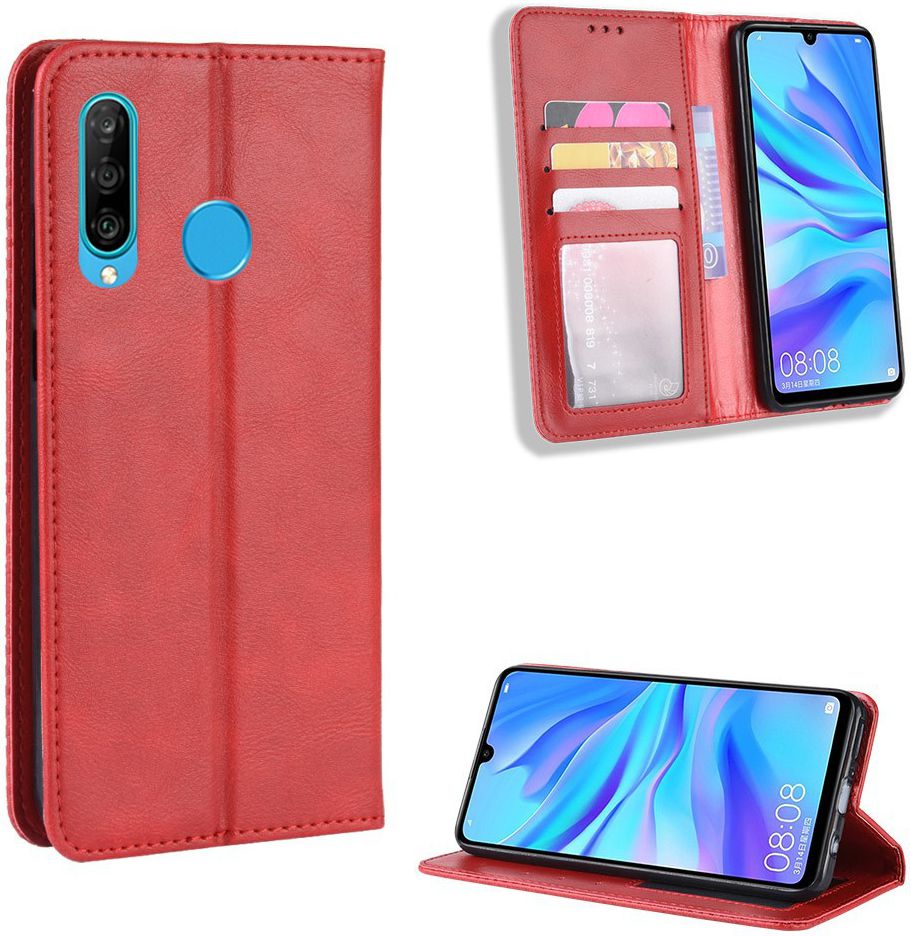 Huawei P Smart Plus 2019 Vintage Portemonnee Hoesje Rood afbeelding 3