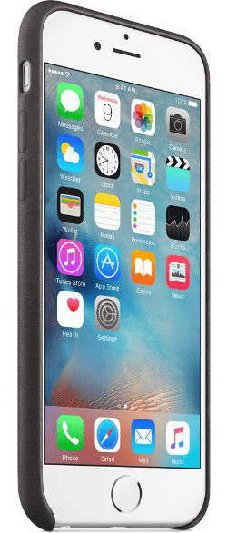 Apple iPhone 6s Lederen Hoesje Zwart afbeelding 6