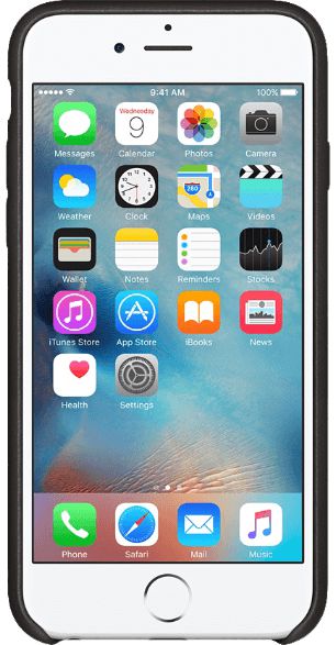 Apple iPhone 6s Lederen Hoesje Zwart afbeelding 7