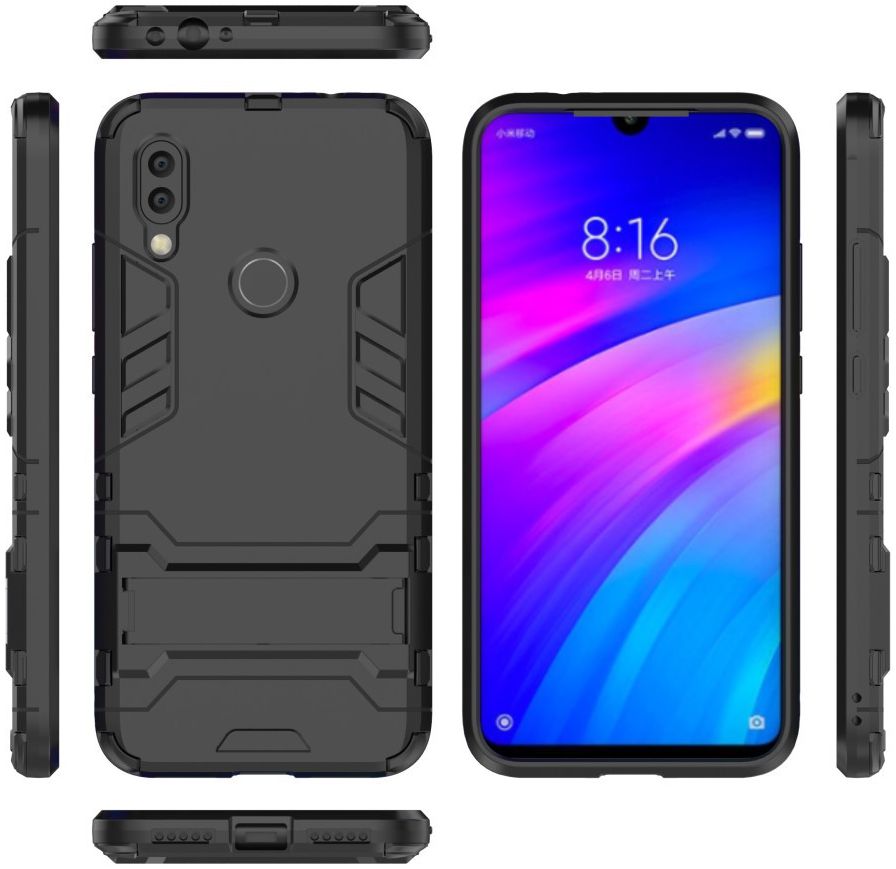 Hybride Xiaomi Redmi 7 Hoesje Zwart afbeelding 2