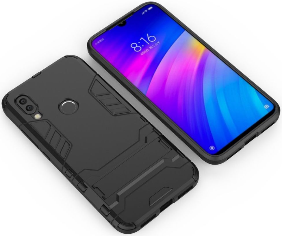 Hybride Xiaomi Redmi 7 Hoesje Zwart afbeelding 3