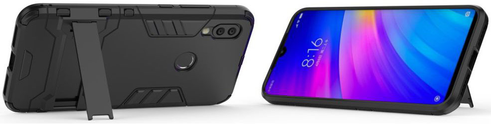 Hybride Xiaomi Redmi 7 Hoesje Zwart afbeelding 7