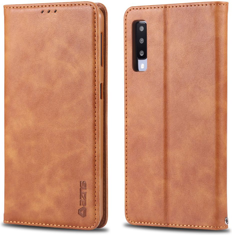 AZNS Samsung Galaxy A50 Book Case Hoesje Wallet Stand Bruin afbeelding 3
