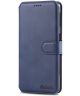 AZNS Samsung Galaxy A50 Book Case Hoesje Wallet Kunst Leer Blauw