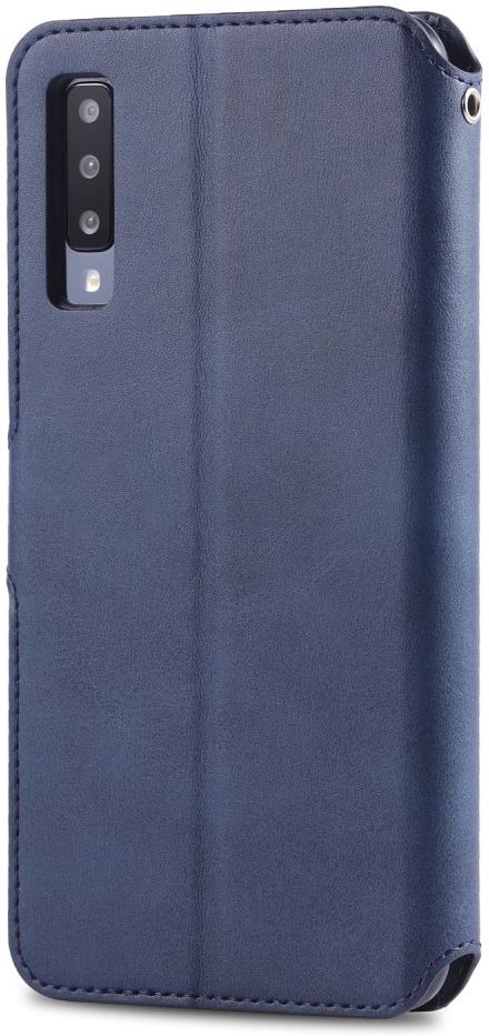 AZNS Samsung Galaxy A50 Book Case Hoesje Wallet Kunst Leer Blauw afbeelding 1