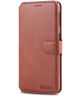 AZNS Samsung Galaxy A50 Book Case Hoesje Wallet Kunst Leer Bruin