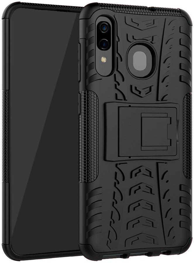 Samsung Galaxy A50 Backcover Hoesje Shockproof Hybride Kickstand Zwart afbeelding 1