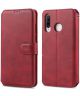 AZNS Huawei P30 Lite Portemonnee Stand Hoesje Rood