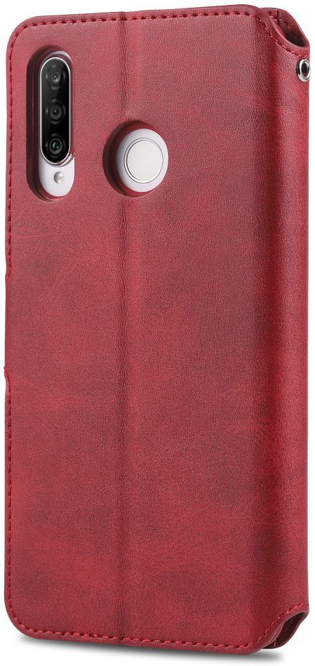 AZNS Huawei P30 Lite Portemonnee Stand Hoesje Rood afbeelding 4