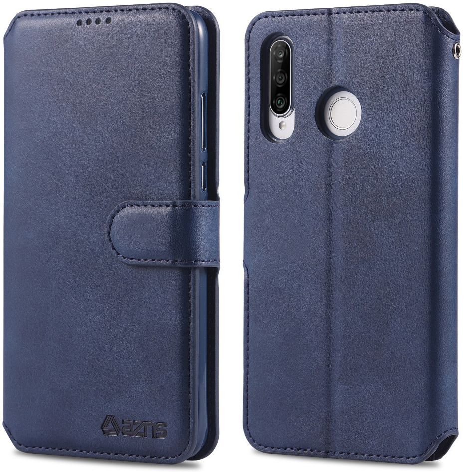 AZNS Huawei P30 Lite Portemonnee Stand Hoesje Blauw afbeelding 2
