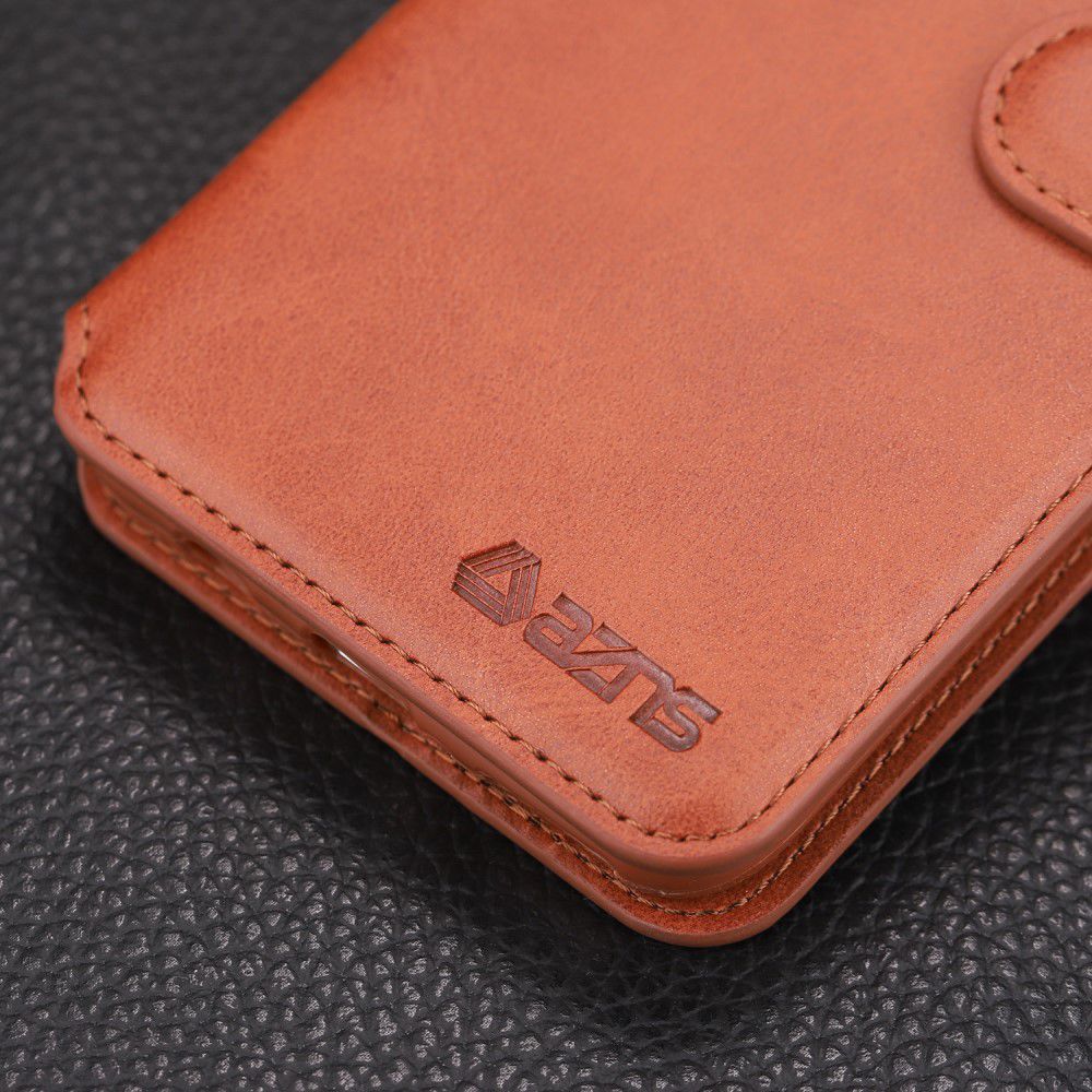 AZNS Huawei P30 Lite Portemonnee Stand Hoesje Bruin afbeelding 11