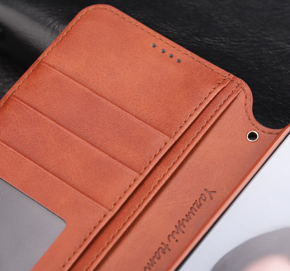 AZNS Huawei P30 Lite Portemonnee Stand Hoesje Bruin afbeelding 15