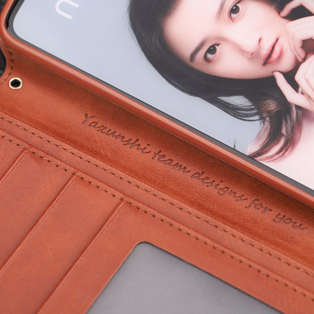 AZNS Huawei P30 Lite Portemonnee Stand Hoesje Bruin afbeelding 16